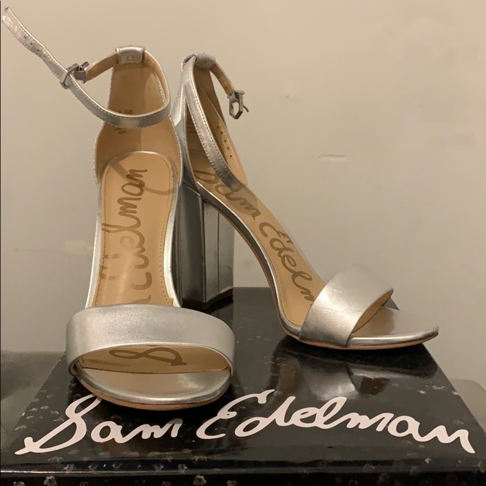 Sam Edelman silver yaro heels size 8.5